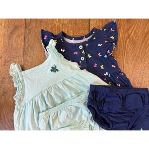 Carters Dress Set Baby Girl 3 Months Butterfly Floral Ruffle Lot Bundle Bloomers